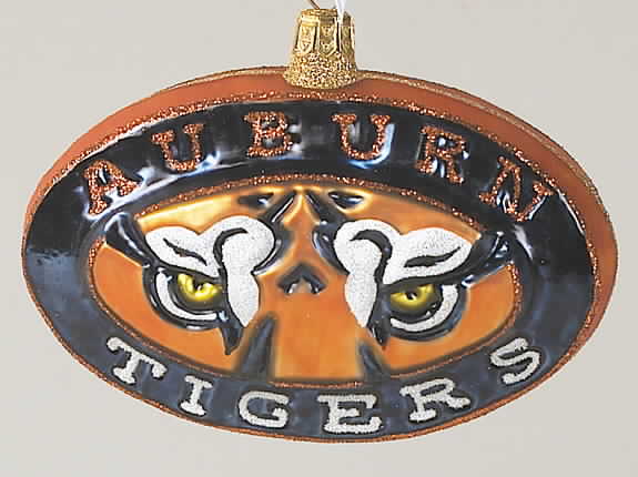 Glasscot Ornaments Auburn Tigers-Disk - Boxed by Slavic Treasures-1