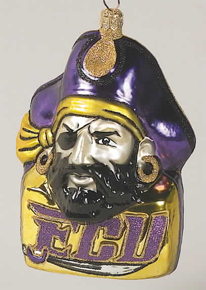 Glasscot Ornaments East Carolina Pirates-Figure/Disk - No Box by Slavic Treasures-1