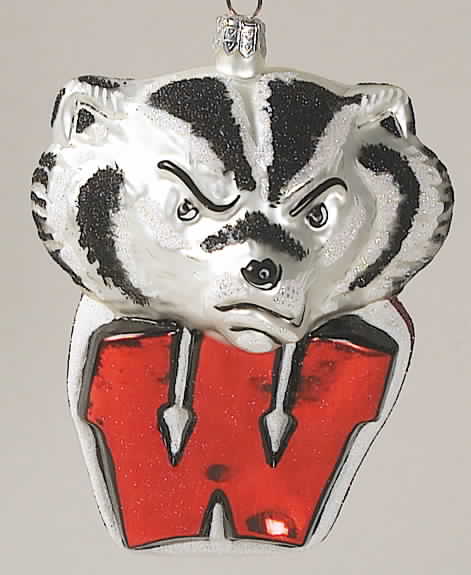 Glasscot Ornaments Wisconsin Badgers-Figure/Disk - No Box by Slavic Treasures-1