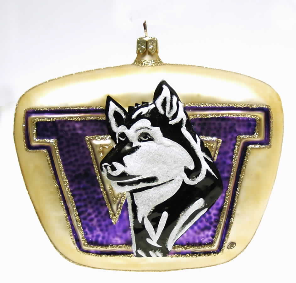 Glasscot Ornaments Washington Huskies-Logo Disk - Boxed by Slavic Treasures-1