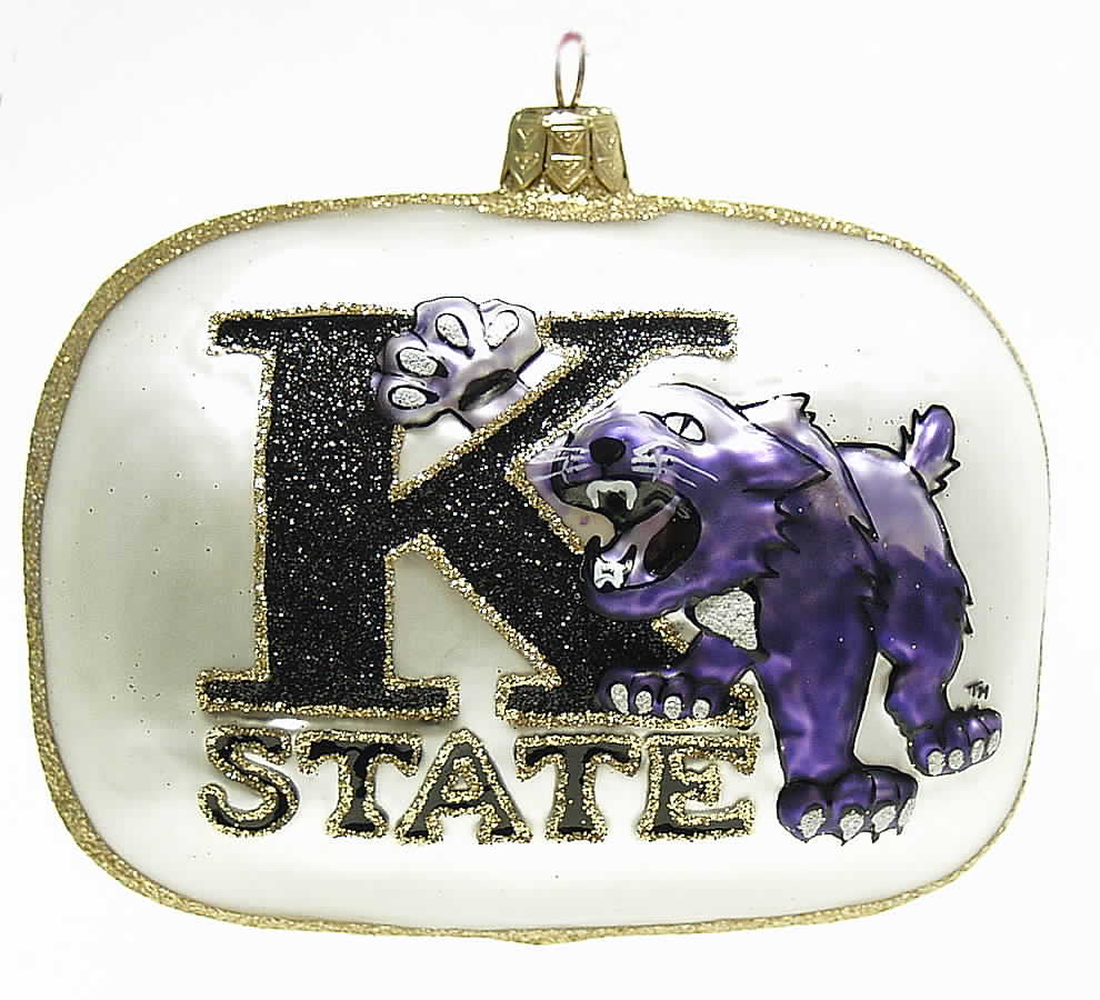 Glasscot Ornaments Kansas State Wildcats-Logo Disk - Boxed by Slavic Treasures-1
