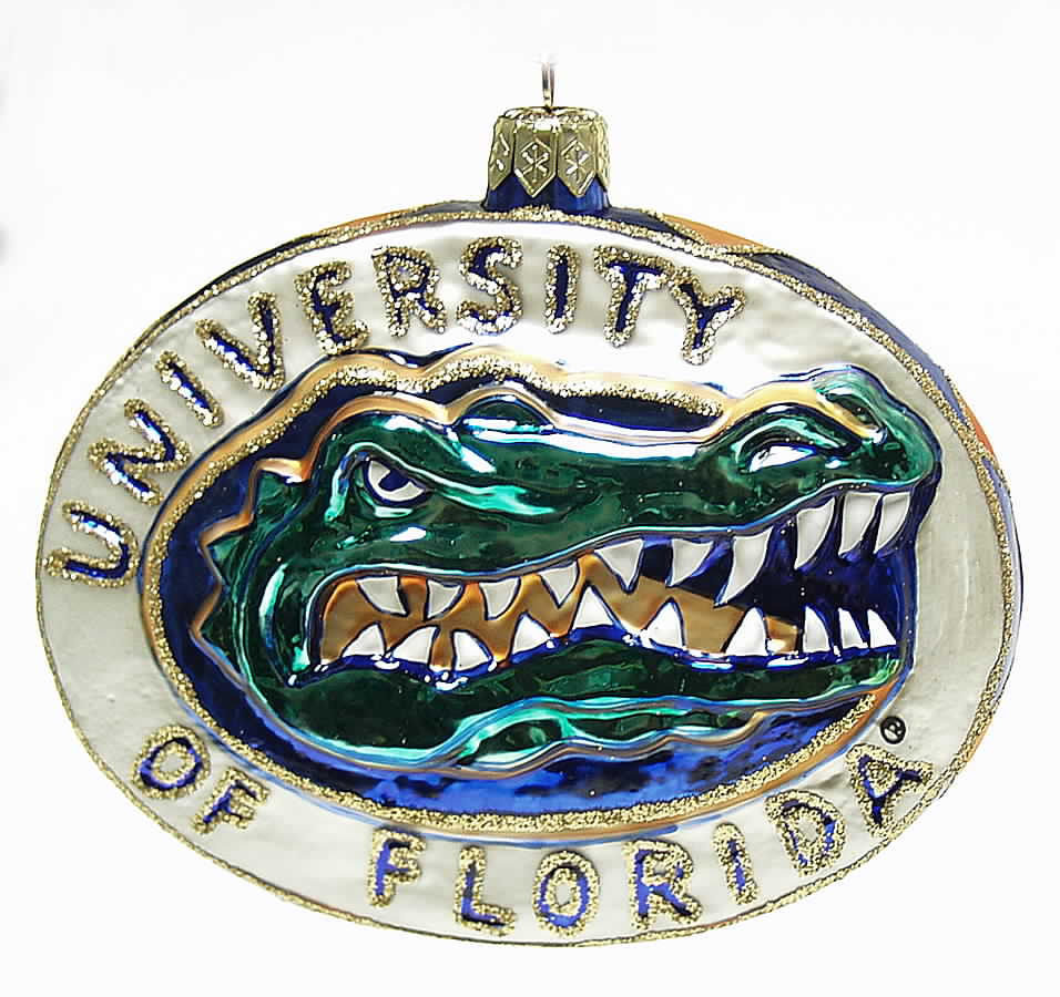 Glasscot Ornaments Florida Gators-Logo Disk - Boxed by Slavic Treasures-1