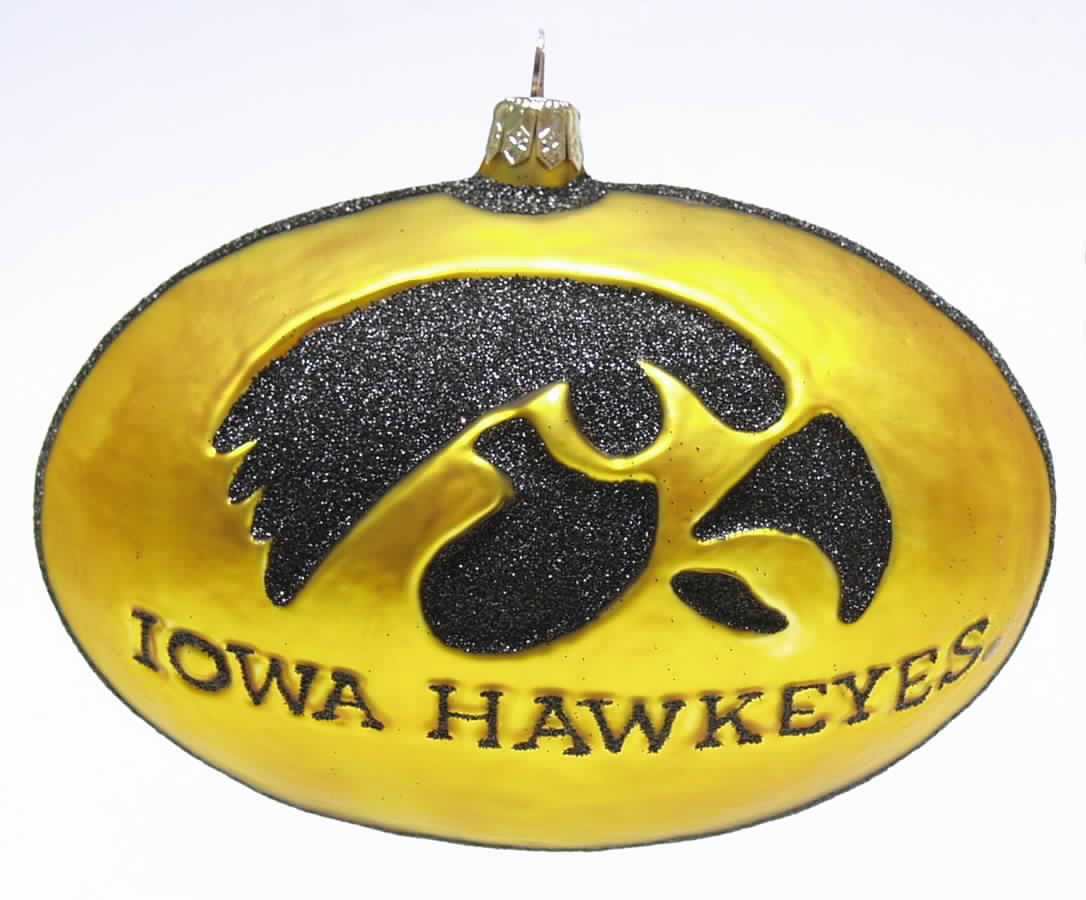 Glasscot Ornaments Iowa Hawkeyes-Logo Disk - No Box 108 by Slavic Treasures-1