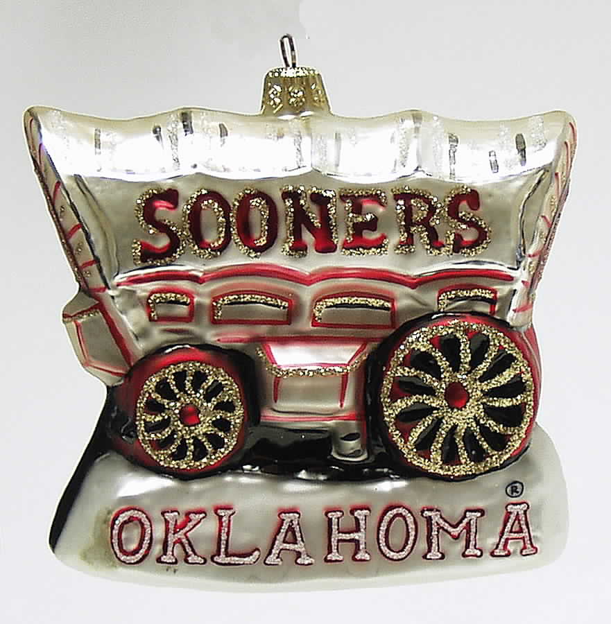 Glasscot Ornaments Oklahoma Sooners-Figure - Boxed by Slavic Treasures-1
