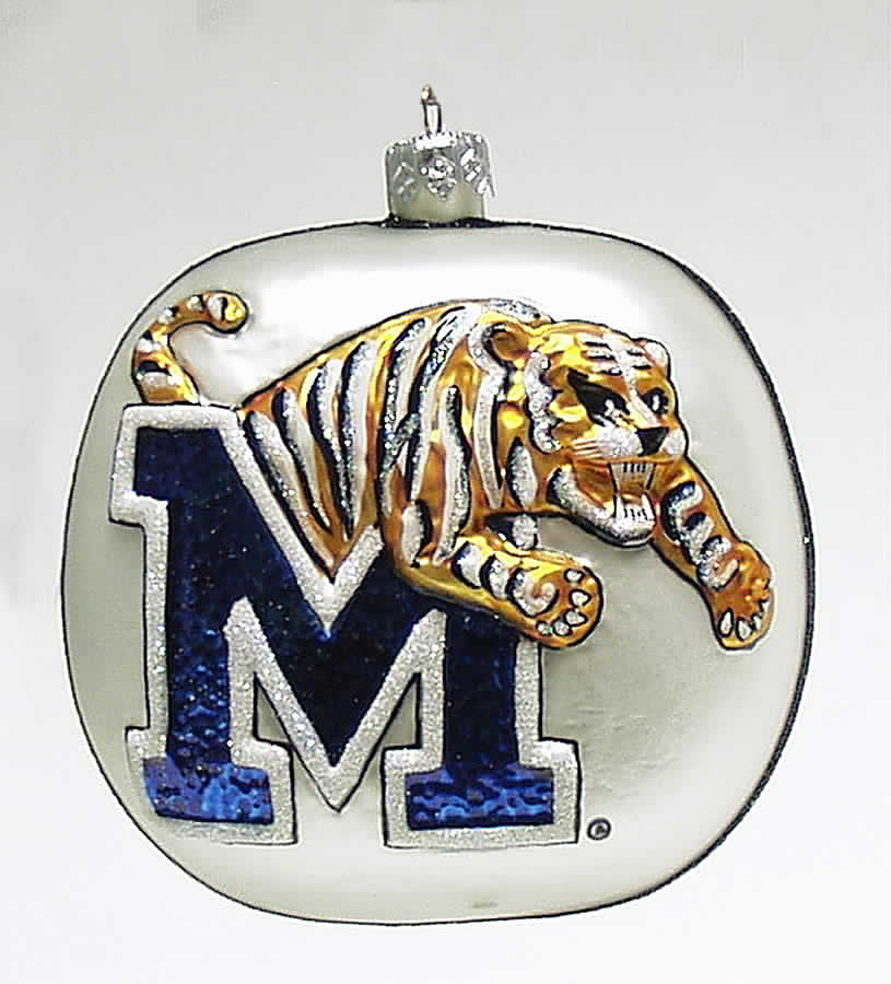 Glasscot Ornaments Memphis Tigers-Logo Disk - Boxed by Slavic Treasures-1