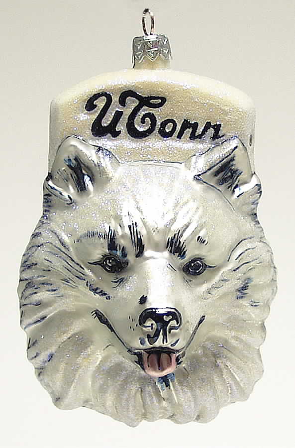 Glasscot Ornaments Connecticut Huskies-Figure/Disk - Boxed by Slavic Treasures-1