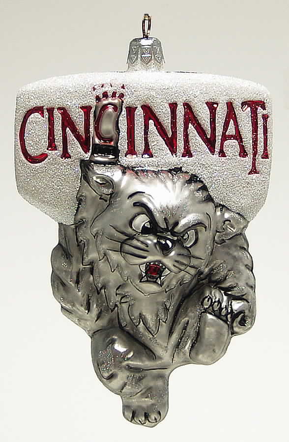 Glasscot Ornaments Cincinnati Bearcats-Figure/Disk - Boxed by Slavic Treasures-1