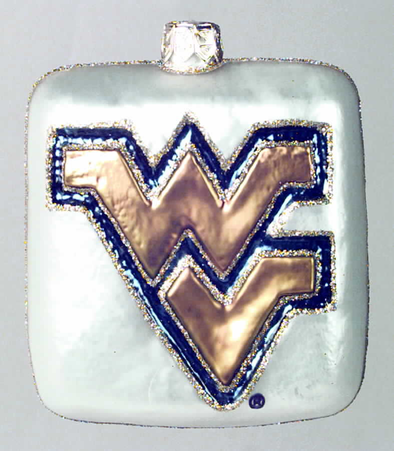 Glasscot Ornaments West Va Mountaineers-Logo Disk - Boxed by Slavic Treasures-1