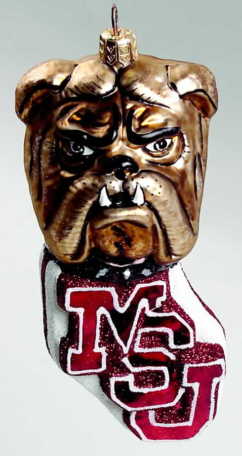 Glasscot Ornaments Mississippi State Bulldogs-Figure/Disk - Boxed by Slavic Treasures-1