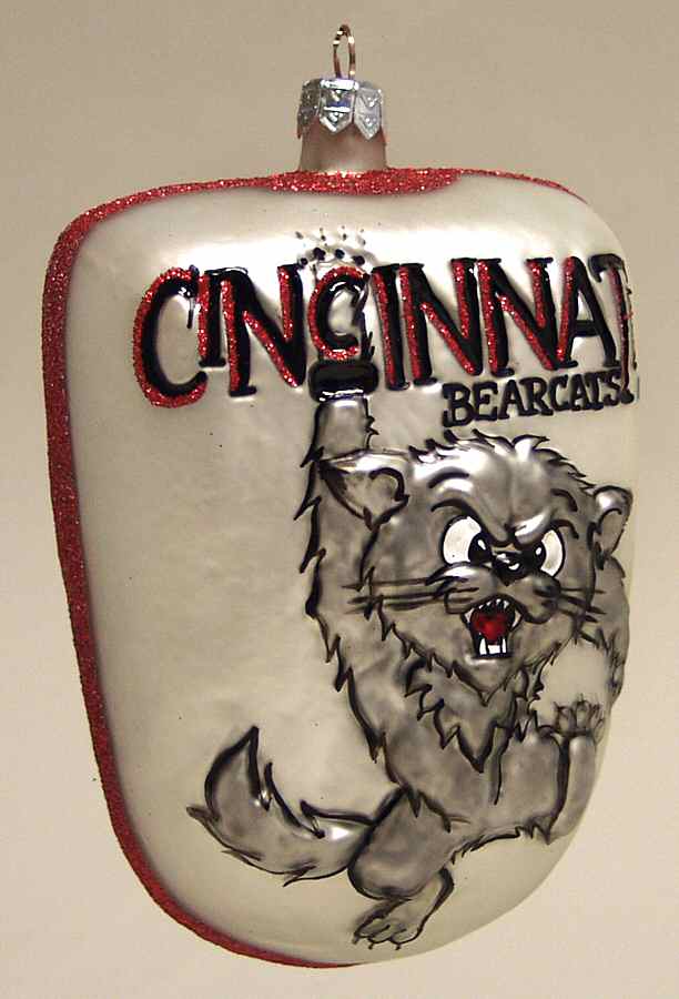 Glasscot Ornaments Cincinnati Bearcats-Logo Disk - Boxed by Slavic Treasures-1