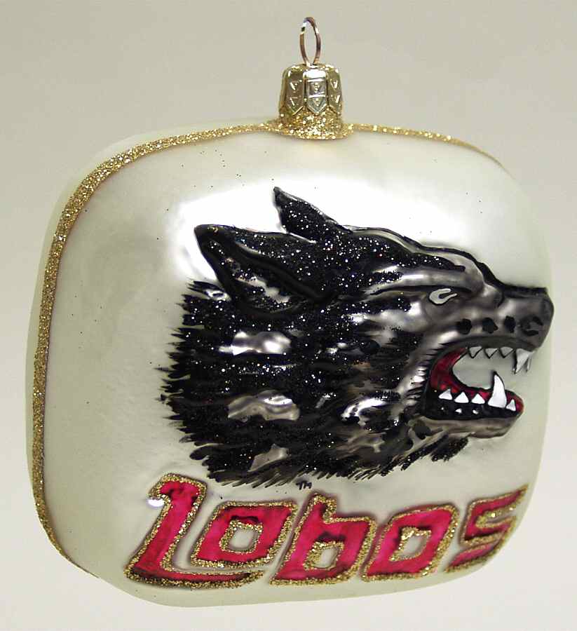 Glasscot Ornaments New Mexico Lobos-Logo Disk - No Box by Slavic Treasures-1