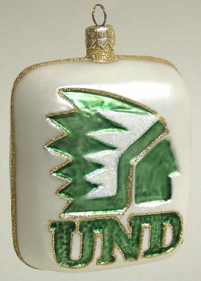 Glasscot Ornaments North Dakota Fighting Sioux-Disk - Boxed by Slavic Treasures-1