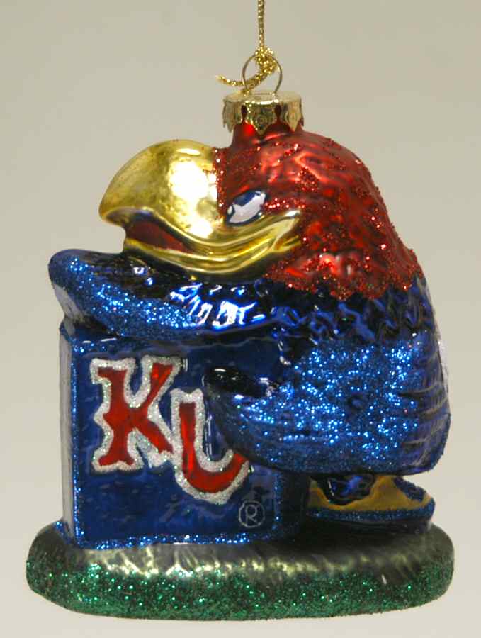 Glasscot Ornaments Kansas Jayhawks-Basketball - Boxed by Slavic Treasures-1