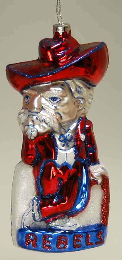 Glasscot Ornaments Ole Miss Rebels-Figure/Disk - Boxed by Slavic Treasures-1
