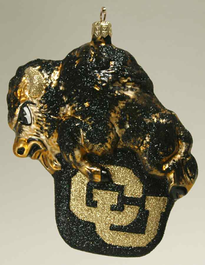 Glasscot Ornaments Colorado Buffaloes-Figure/Disk - Boxed by Slavic Treasures-1