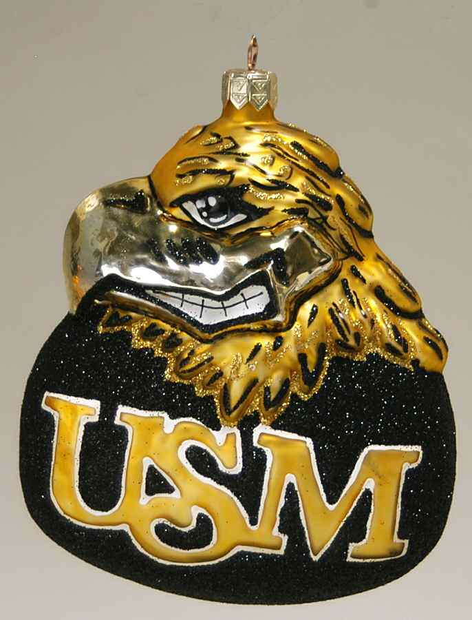Glasscot Ornaments Southern Mississippi Eagles-Figure - Boxed by Slavic Treasures-1