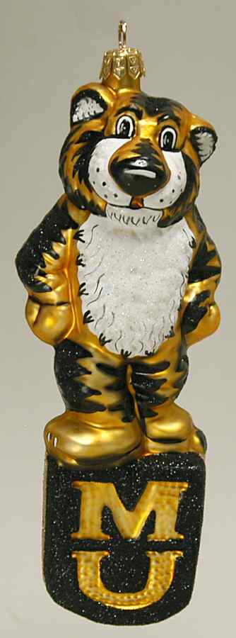 Glasscot Ornaments Missouri Tigers- Figure/Disk - Boxed by Slavic Treasures-1