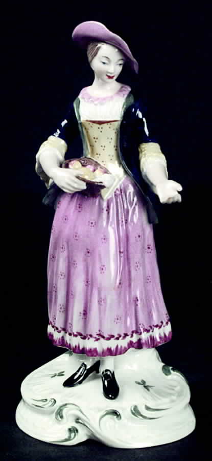 Chelsea Figurine Woman With Fruit Basket - Boxed by Spode-1