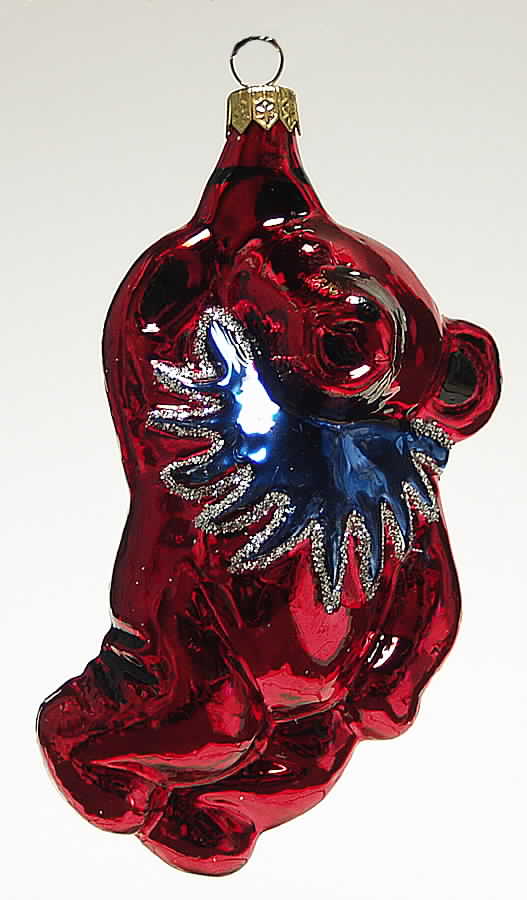 Grateful Glass-Ornament Bearly Dancin'-Red Bear - No Box by Slavic Treasures-1