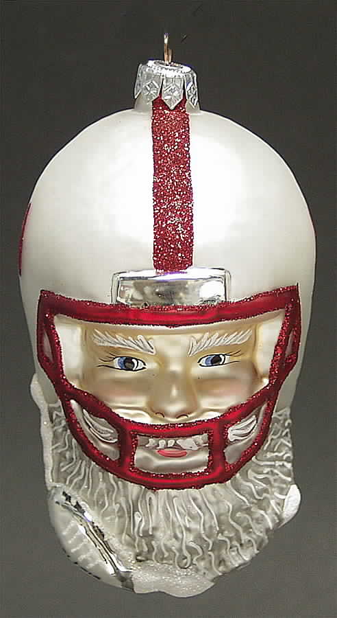 Santa Football-Ornaments Nebraska Cornhuskers - Boxed by Slavic Treasures-1