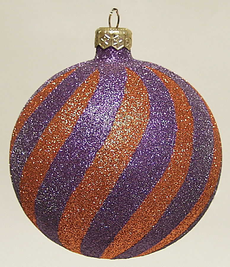 As Time Goes By Purple & Orange Glitter Swirls - Boxed by Slavic Treasures-1