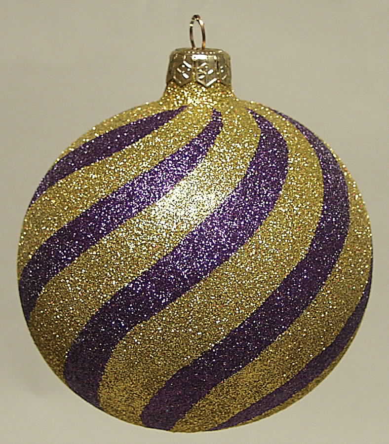 As Time Goes By Purple & Gold Glitter Swirls - Boxed by Slavic Treasures-1