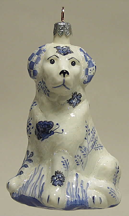 As Time Goes By Ceramic Dog-Blue & White - No Box by Slavic Treasures-1