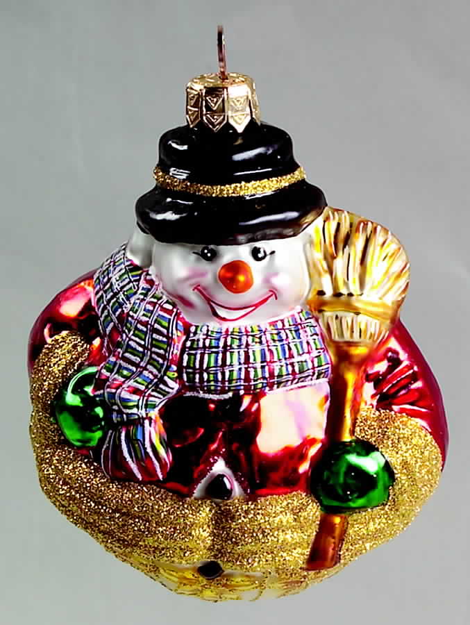 As Time Goes By Roly Poly Snowman-Red - Boxed by Slavic Treasures-1