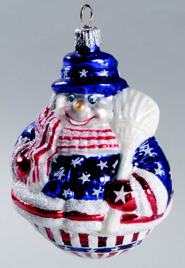 As Time Goes By Roly Poly Snowman-Patriotic - Boxed by Slavic Treasures-1