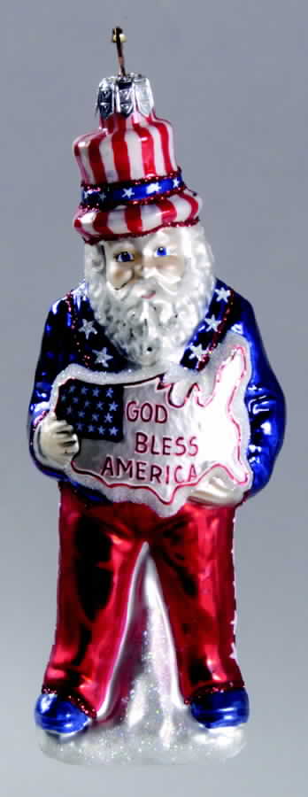 As Time Goes By God Bless America Santa - Boxed by Slavic Treasures-1