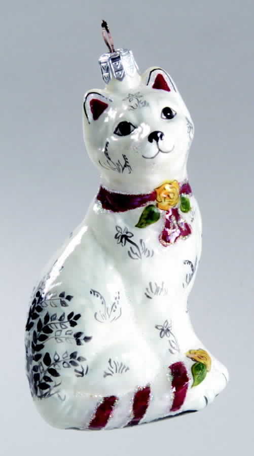 As Time Goes By Ceramic Cat-Black & Red - Boxed by Slavic Treasures-1
