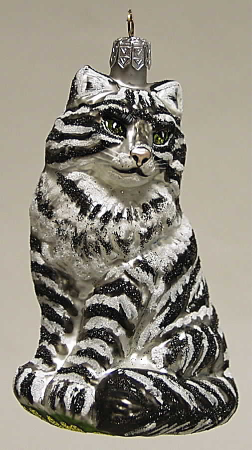 As Time Goes By Long Hair Cat-Gray & White - Boxed by Slavic Treasures-1