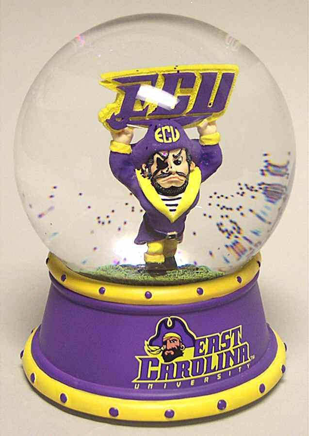 Collegiate Snowglobes East Carolina Pirates - Boxed by Slavic Treasures-1