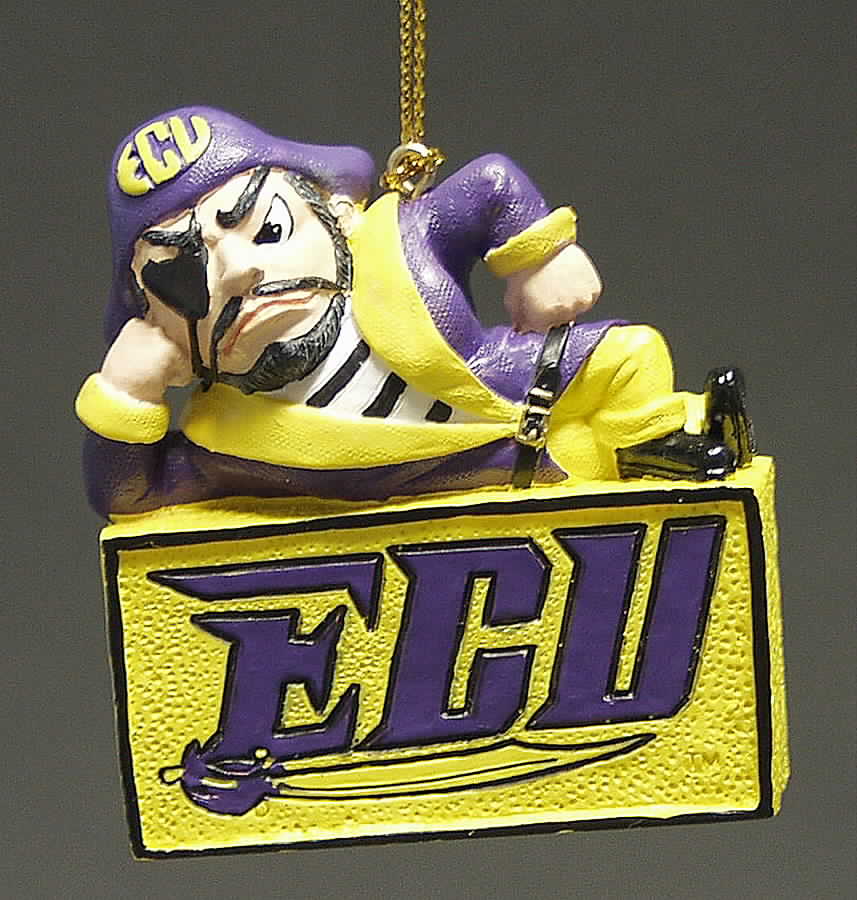 Collegiate Resin Ornaments East Carolina Pirates - Boxed by Slavic Treasures-1