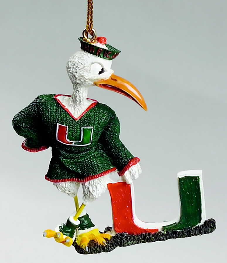 Collegiate Resin Ornaments Miami Hurricanes - No Box by Slavic Treasures-1