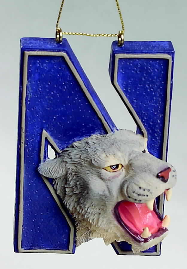 Collegiate Resin Ornaments Northwestern Wildcats - Boxed by Slavic Treasures-1