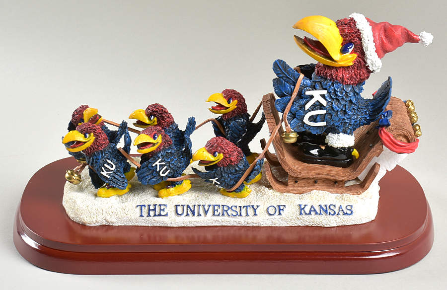 Holiday Sleigh-Figurine Kansas Jayhawks - No Box by Slavic Treasures-1