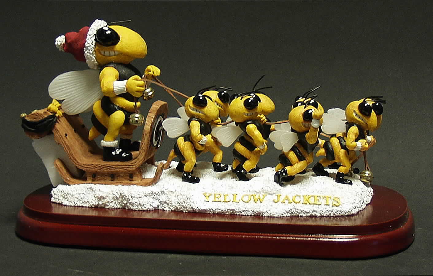 Holiday Sleigh-Figurine Georgia Tech Yellow Jackets - Boxed by Slavic Treasures-1