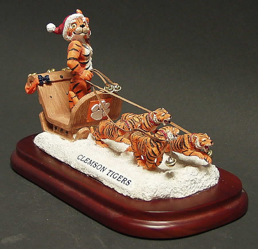 Holiday Sleigh-Figurine Clemson Tigers - No Box by Slavic Treasures-1