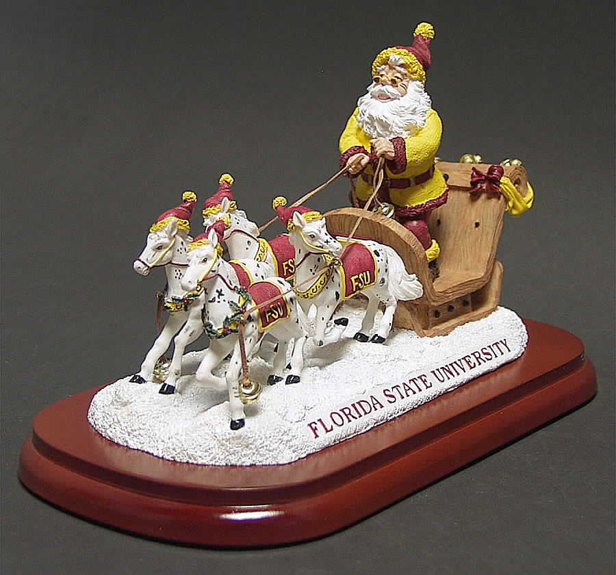 Holiday Sleigh-Figurine Florida State Seminoles - Boxed by Slavic Treasures-1