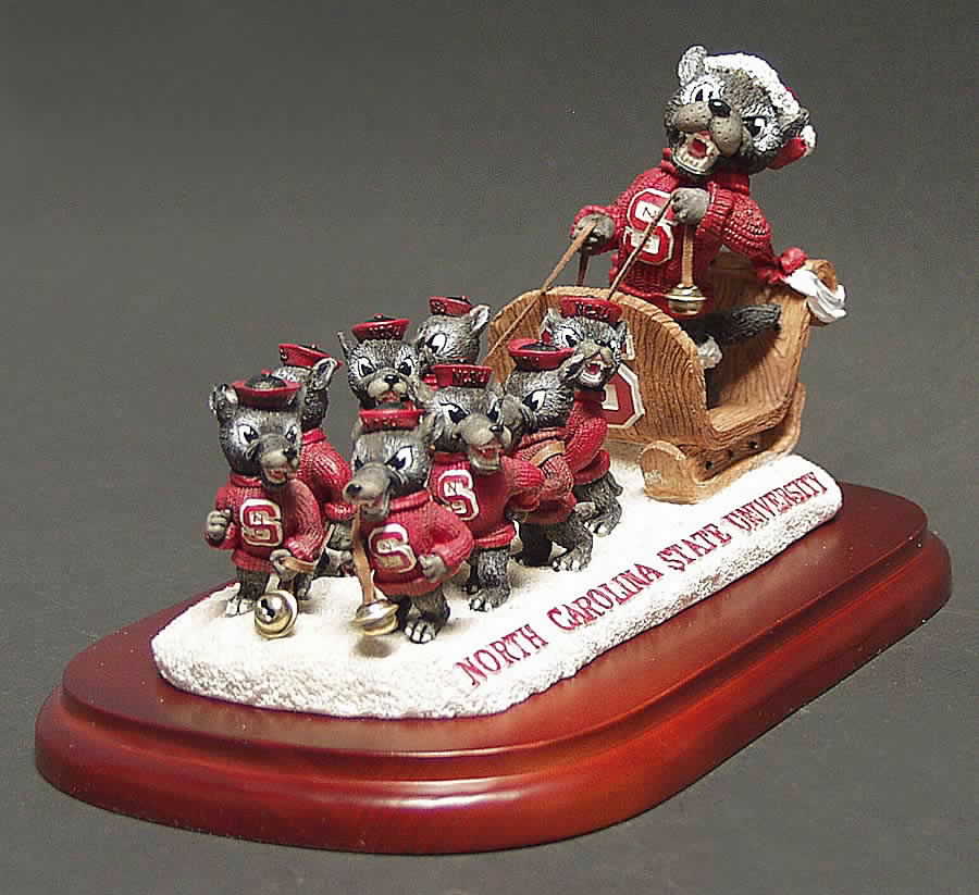 Holiday Sleigh-Figurine Nc State Wolfpack - Boxed by Slavic Treasures-1