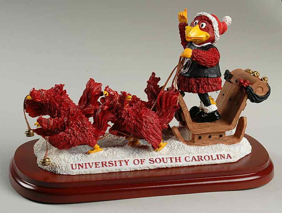 Holiday Sleigh-Figurine South Carolina Gamecocks - Boxed by Slavic Treasures-1