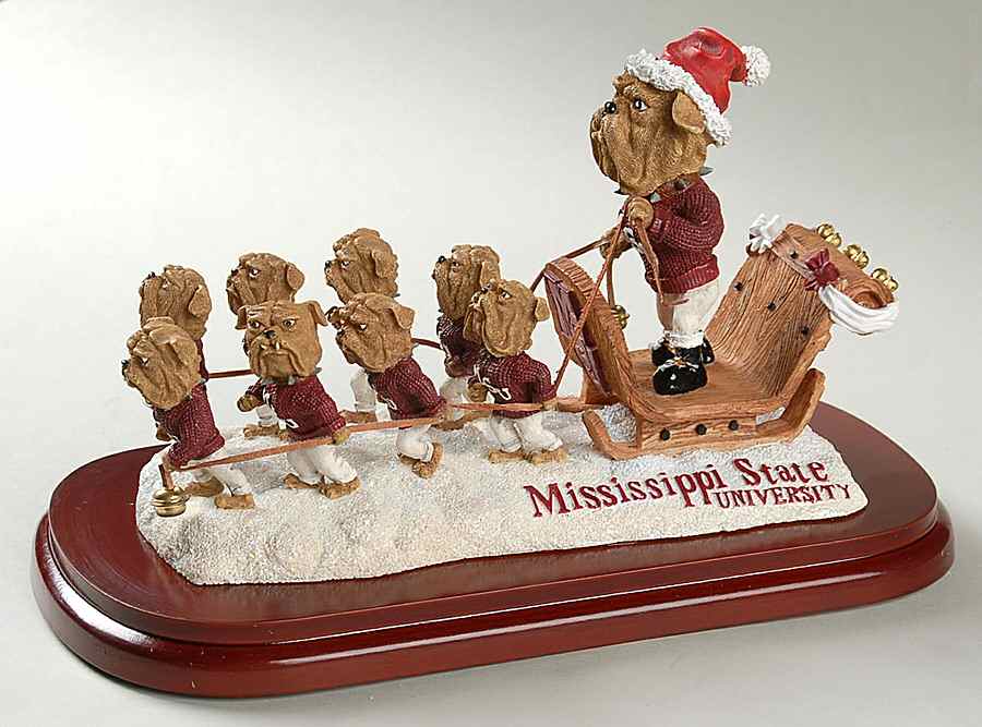 Holiday Sleigh-Figurine Mississippi State Bulldogs - Boxed by Slavic Treasures-1