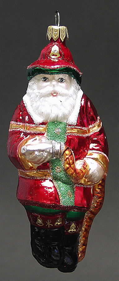 Asian Treasures-Ornament Fireman Santa - No Box by Slavic Treasures-1