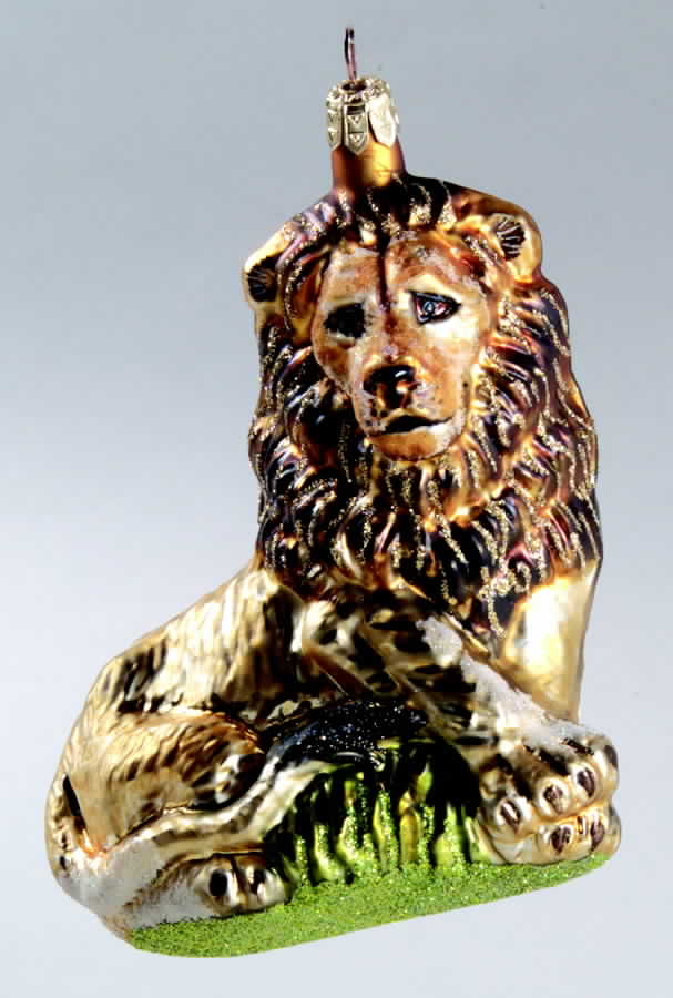 Wildlife Figure Ornaments Lion - Boxed by Slavic Treasures-1