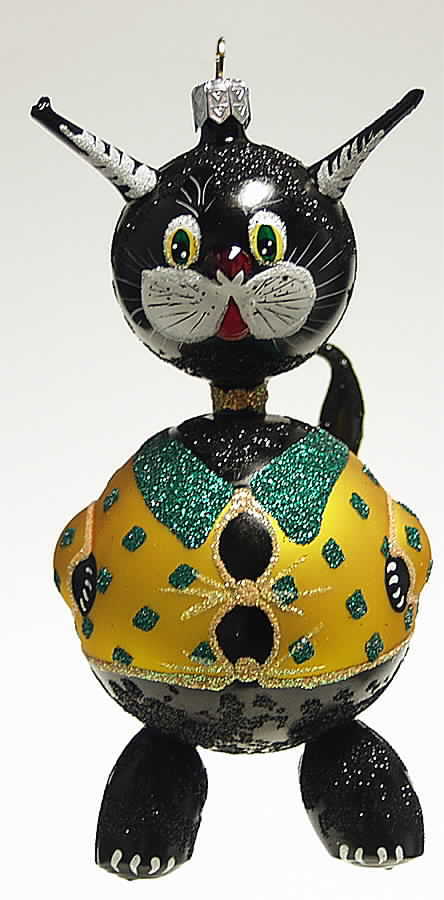 Extreme Free-Blown Glass Ornaments Cat! - Boxed by Slavic Treasures-1