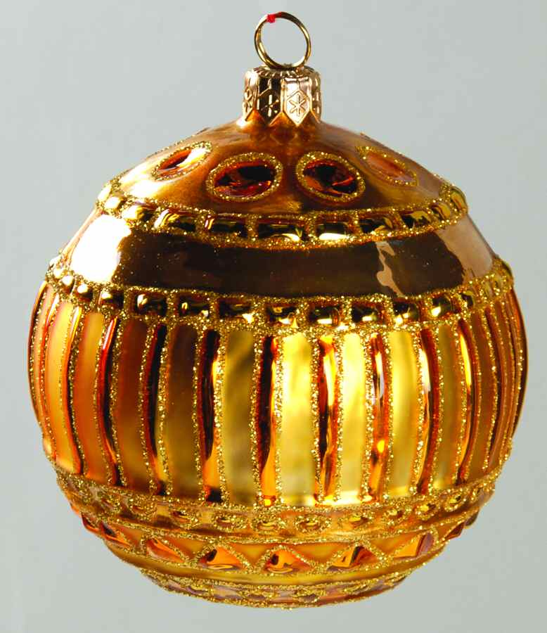 Ornaments On The Tree-Christmas Tree Gold Sparkling Ball - No Box by Spode-1