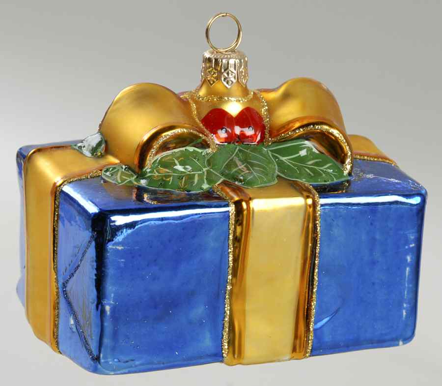 Ornaments On The Tree-Christmas Tree Blue Gift Box -4" W - Boxed by Spode-1