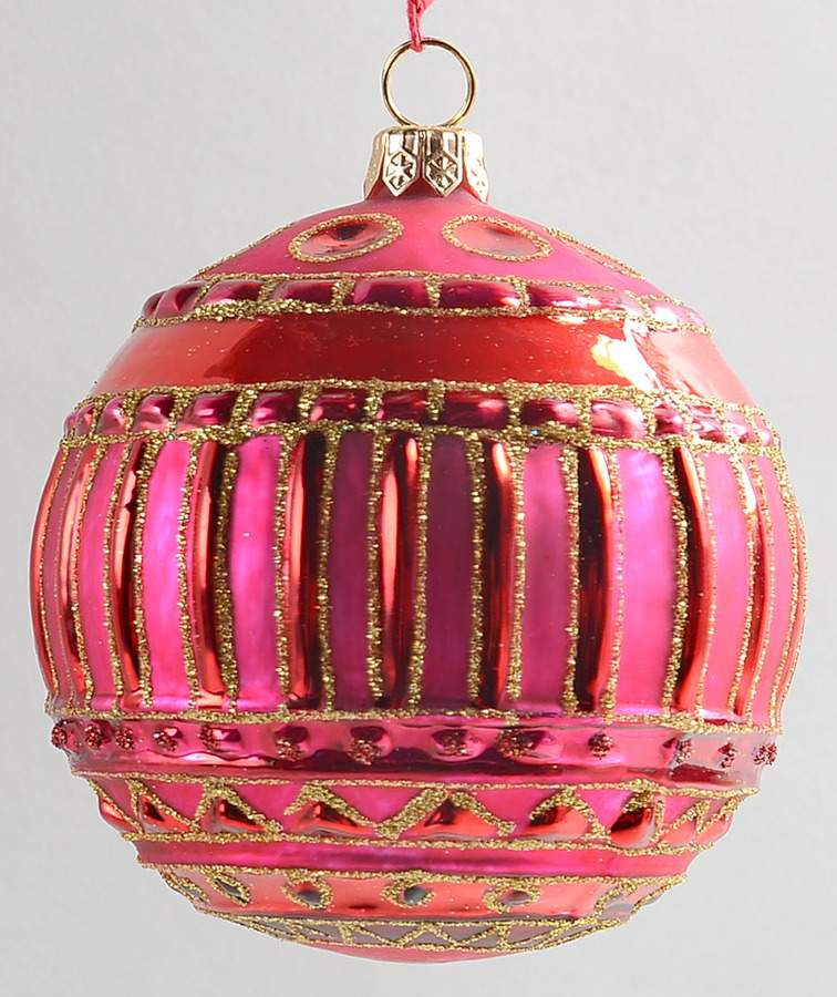 Ornaments On The Tree-Christmas Tree Red Sparkling Ball - Boxed by Spode-1