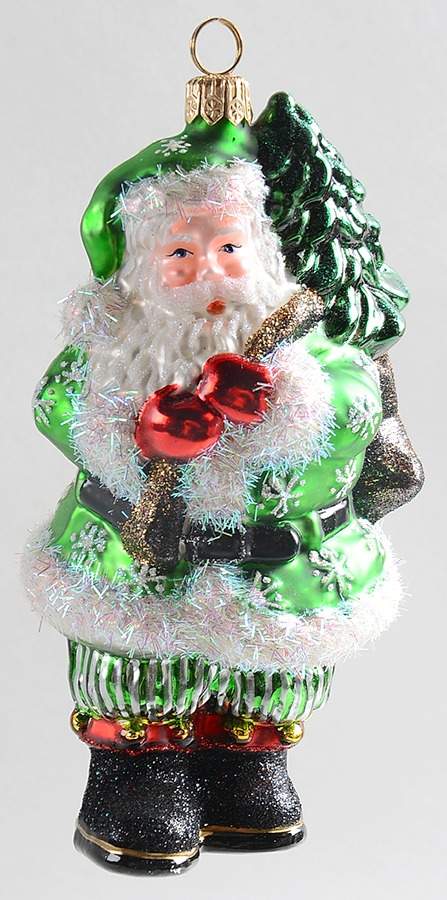 Ornaments On The Tree-Christmas Tree Jingle Bells Santa-Green  - Boxed by Spode-1